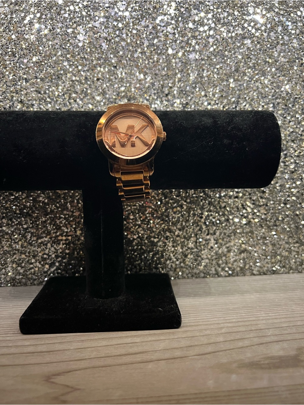 Michael Kors Women's Gold-Tone MK Logo Bracelet Watch
